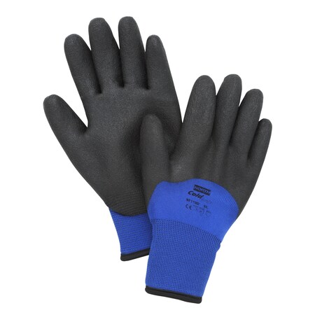 North Cold Grip NF11HD Black/Blue 2XL Synthetic Full Fingered Work & General Purpose Gloves - PVC Foam Palm & Over Knuckles Coating - Seamless Lining - NF11HD/11XXL [PRICE is per PAIR]
